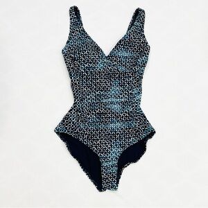 Nip Tuck Swim Multicup Fit Blue Patterned One Piece Swimsuit